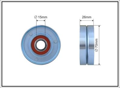 Tensioner Pulley, V-ribbed belt CAFFARO 254-00
