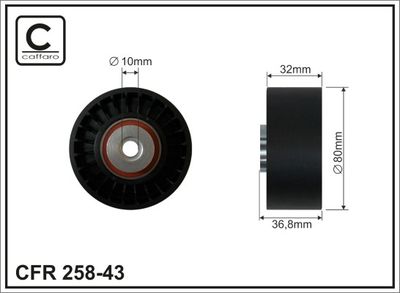 Deflection/Guide Pulley, V-ribbed belt CAFFARO 258-43