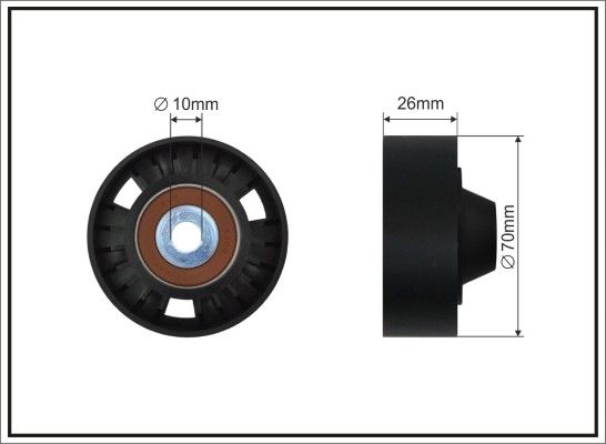 CAFFARO 262-26 SC Deflection/Guide Pulley, V-ribbed belt