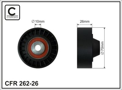 Deflection/Guide Pulley, V-ribbed belt CAFFARO 262-26