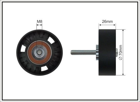 CAFFARO 264-03 SC Deflection/Guide Pulley, V-ribbed belt