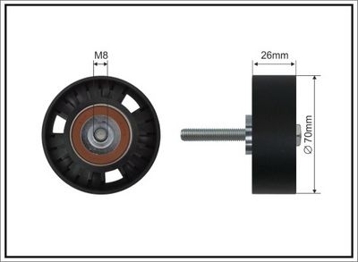 Deflection/Guide Pulley, V-ribbed belt CAFFARO 264-03 SC