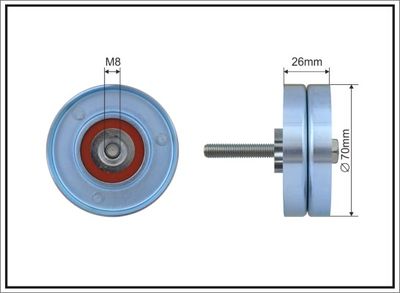 Deflection/Guide Pulley, V-ribbed belt CAFFARO 264-03