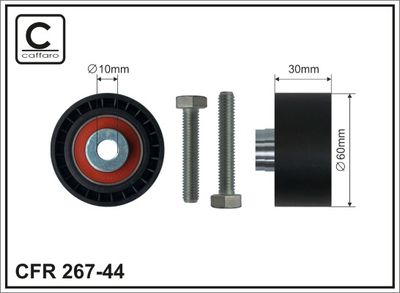 Deflection Pulley/Guide Pulley, timing belt CAFFARO 267-44