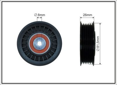 Tensioner Pulley, V-ribbed belt CAFFARO 276-22