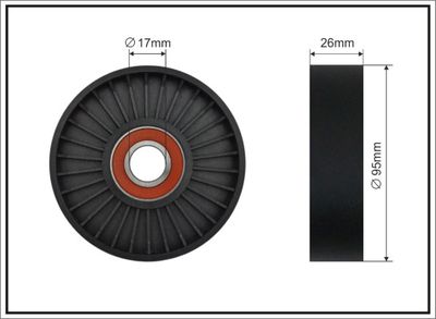 Tensioner Pulley, V-ribbed belt CAFFARO 279-00