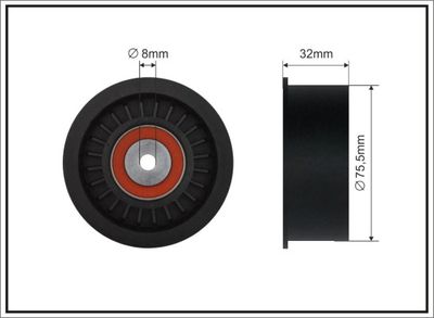 Deflection Pulley/Guide Pulley, timing belt CAFFARO 28-22