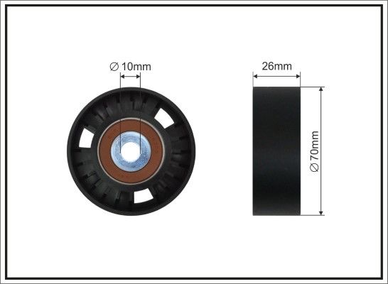 CAFFARO 281-26 SC Deflection/Guide Pulley, V-ribbed belt