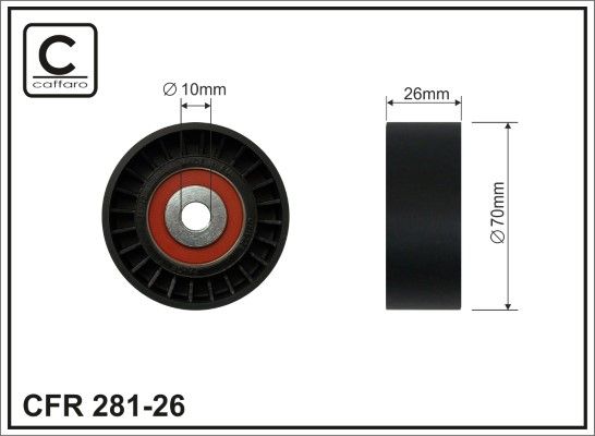 CAFFARO 281-26 Deflection/Guide Pulley, V-ribbed belt