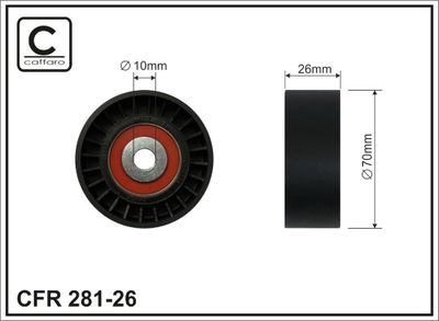 Deflection/Guide Pulley, V-ribbed belt CAFFARO 281-26