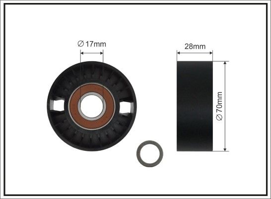 CAFFARO 284-00 SC Tensioner Pulley, V-ribbed belt