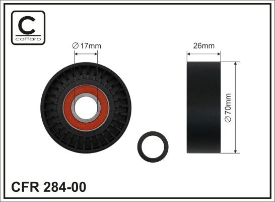 CAFFARO 284-00 Tensioner Pulley, V-ribbed belt