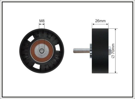 CAFFARO 285-01 SC Deflection/Guide Pulley, V-ribbed belt