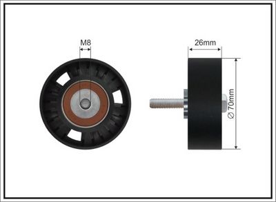 Deflection/Guide Pulley, V-ribbed belt CAFFARO 285-01 SC