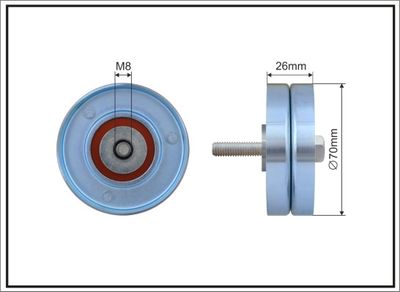 Deflection/Guide Pulley, V-ribbed belt CAFFARO 285-01