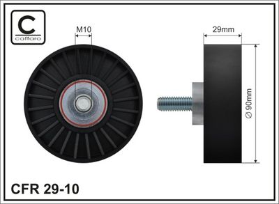 Deflection/Guide Pulley, V-ribbed belt CAFFARO 29-10