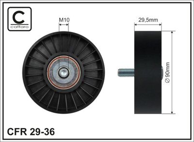 Deflection/Guide Pulley, V-ribbed belt CAFFARO 29-36