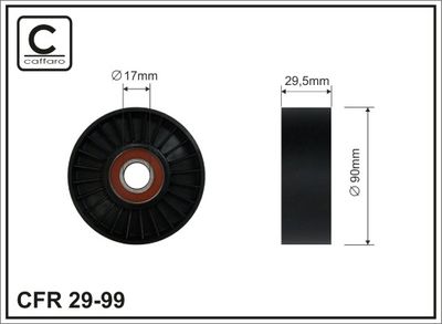 Deflection/Guide Pulley, V-ribbed belt CAFFARO 29-99