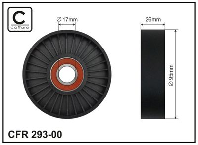 Tensioner Pulley, V-ribbed belt CAFFARO 293-00