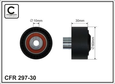 Deflection/Guide Pulley, V-ribbed belt CAFFARO 297-30