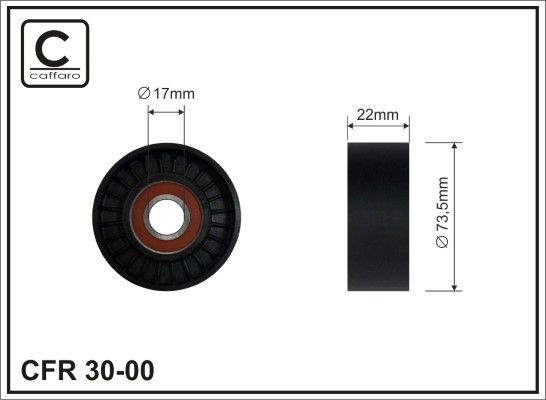 CAFFARO 30-00 Tensioner Pulley, V-ribbed belt
