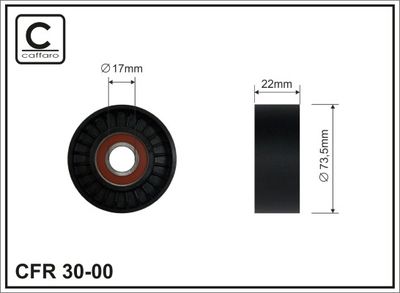 Tensioner Pulley, V-ribbed belt CAFFARO 30-00