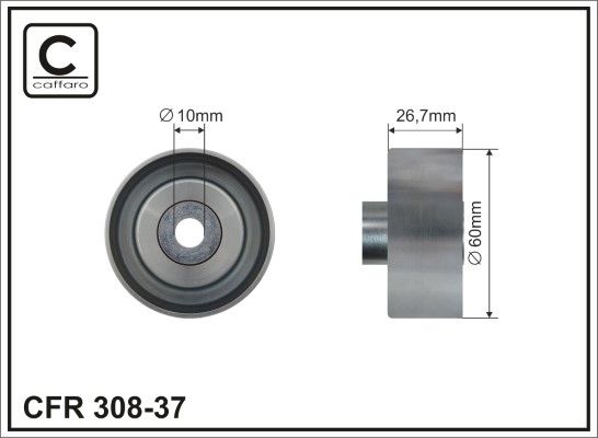 CAFFARO 308-37 Deflection/Guide Pulley, V-ribbed belt