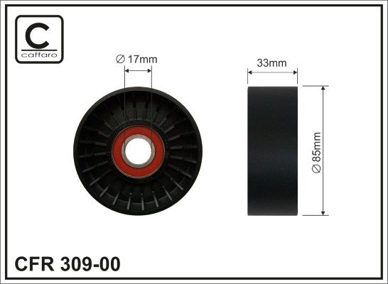 CAFFARO 309-00 Deflection/Guide Pulley, V-ribbed belt