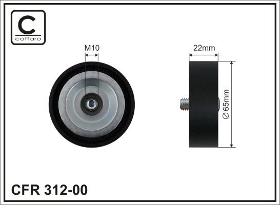 CAFFARO 312-00 Deflection/Guide Pulley, V-ribbed belt