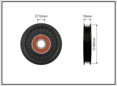 Deflection/Guide Pulley, V-ribbed belt CAFFARO 313-00