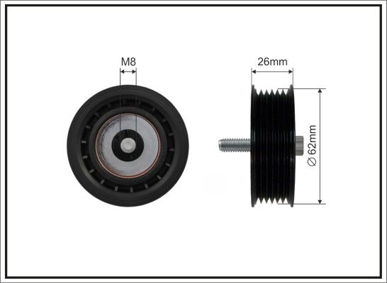 CAFFARO 317-00 Deflection/Guide Pulley, V-ribbed belt
