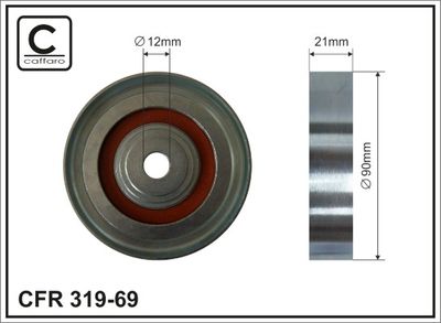 Deflection/Guide Pulley, V-ribbed belt CAFFARO 319-69