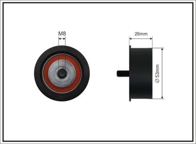 Deflection Pulley/Guide Pulley, timing belt CAFFARO 32-39