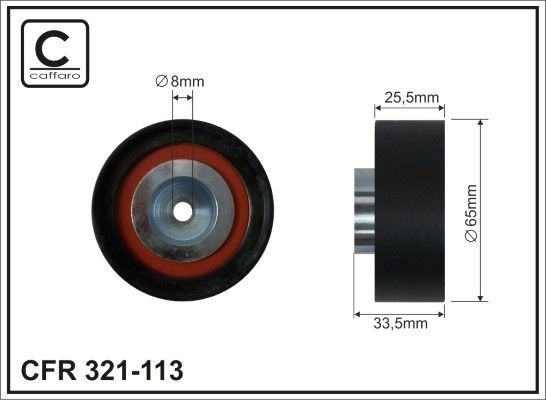 CAFFARO 321-113 Deflection/Guide Pulley, V-ribbed belt