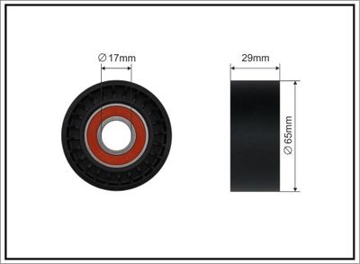 Tensioner Pulley, V-ribbed belt CAFFARO 323-99