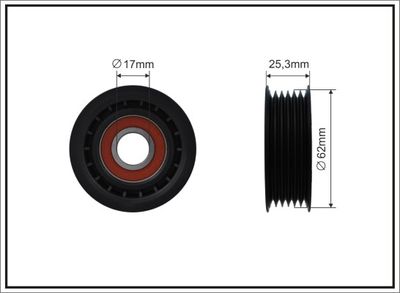 Tensioner Pulley, V-ribbed belt CAFFARO 324-00
