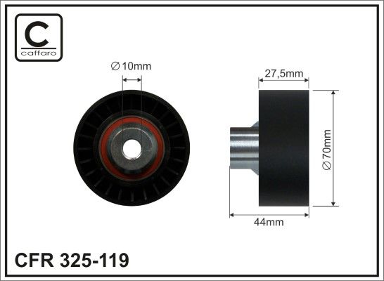 CAFFARO 325-119 Deflection/Guide Pulley, V-ribbed belt