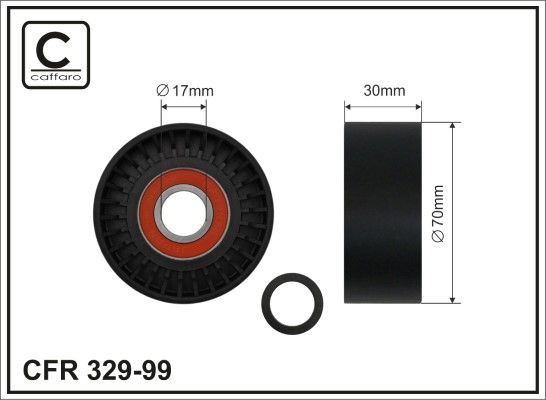 CAFFARO 329-99 Tensioner Pulley, V-ribbed belt