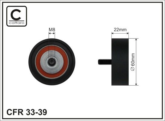 CAFFARO 33-39 Deflection/Guide Pulley, V-ribbed belt
