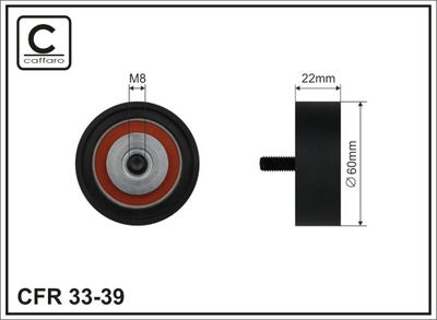 Deflection/Guide Pulley, V-ribbed belt CAFFARO 33-39
