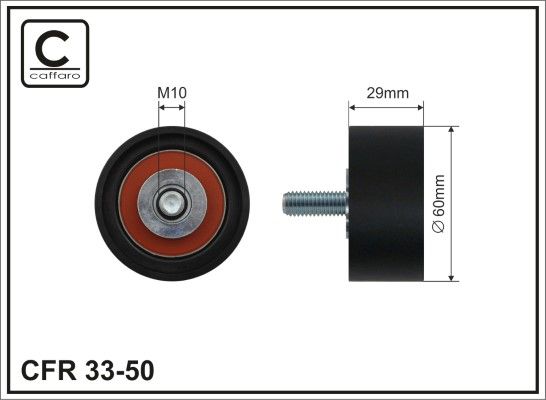 CAFFARO 33-50 Deflection Pulley/Guide Pulley, timing belt