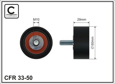 Deflection Pulley/Guide Pulley, timing belt CAFFARO 33-50