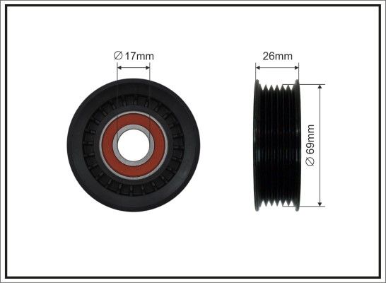 CAFFARO 338-00 Tensioner Pulley, V-ribbed belt
