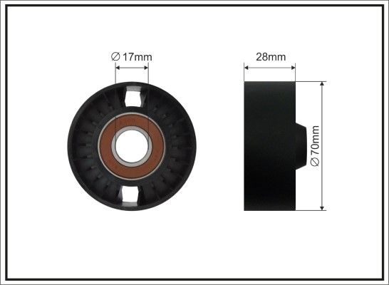 CAFFARO 339-00 SC Deflection/Guide Pulley, V-ribbed belt