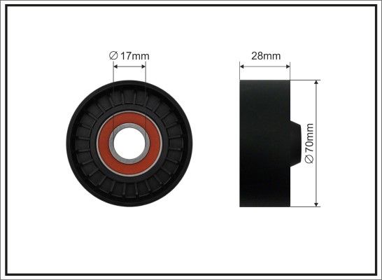 CAFFARO 339-00 Deflection/Guide Pulley, V-ribbed belt