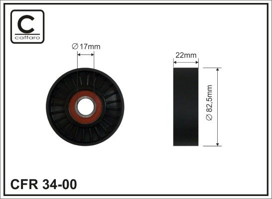 CAFFARO 34-00 Tensioner Pulley, V-ribbed belt