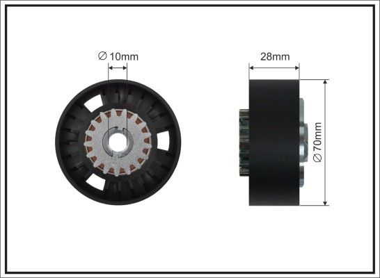 CAFFARO 340-68 SC Tensioner Pulley, V-ribbed belt