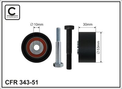 Deflection Pulley/Guide Pulley, timing belt CAFFARO 343-51