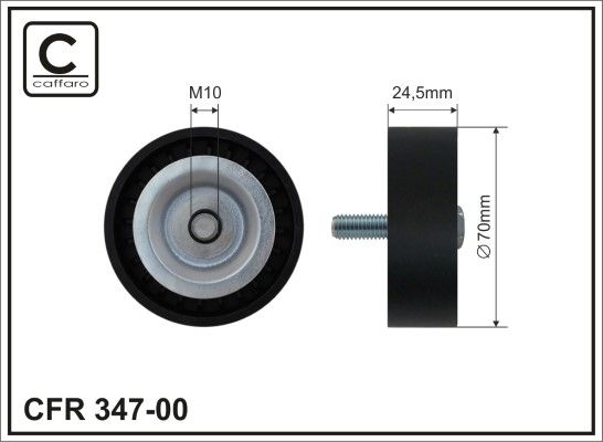 CAFFARO 347-00 Deflection/Guide Pulley, V-ribbed belt