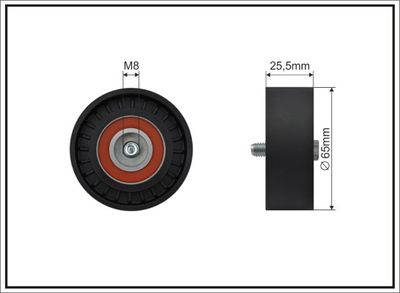 Deflection/Guide Pulley, V-ribbed belt CAFFARO 348-00